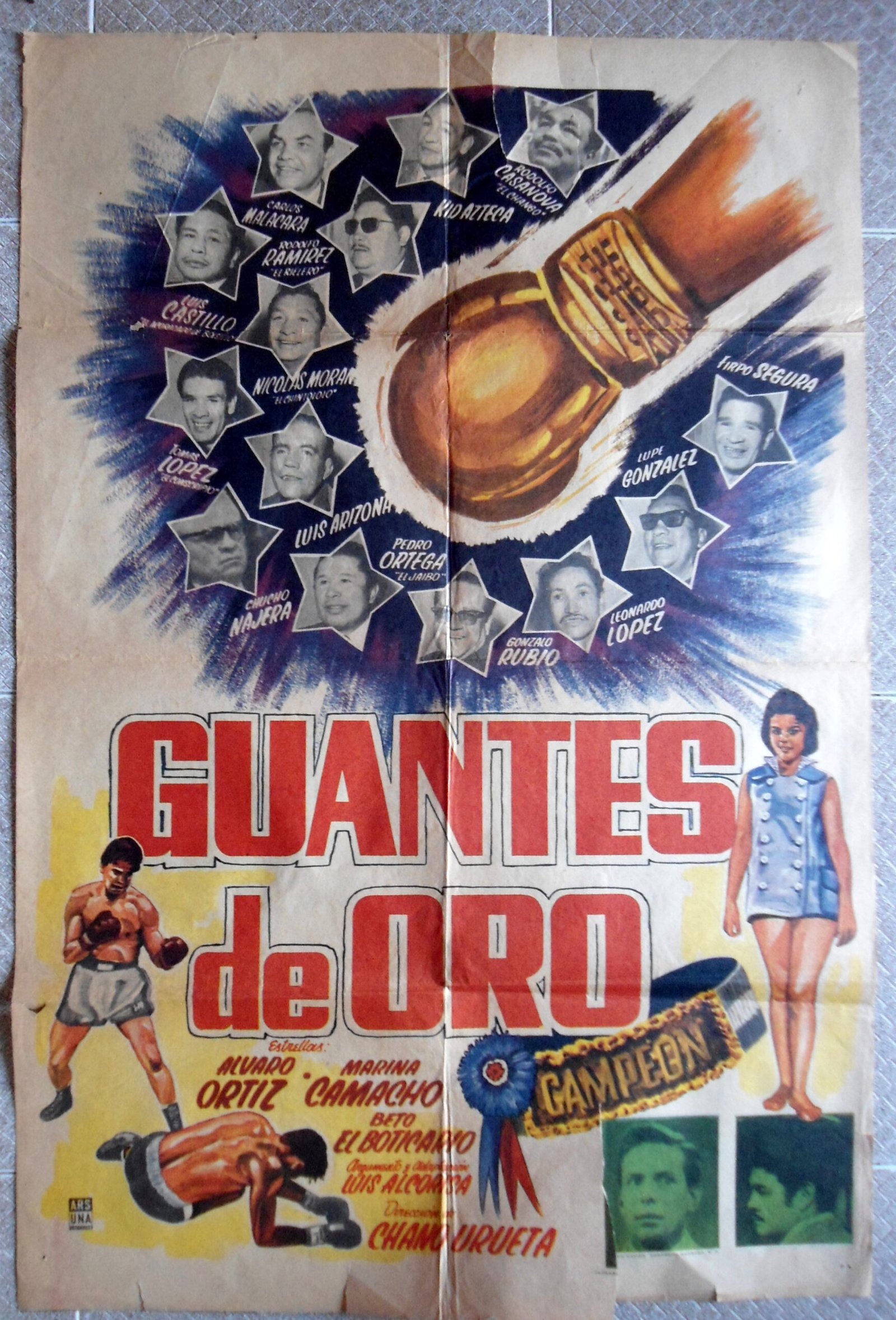 GUANTES DE ORO Mexican 24"x36" Movie Poster Boxing Champions 1961