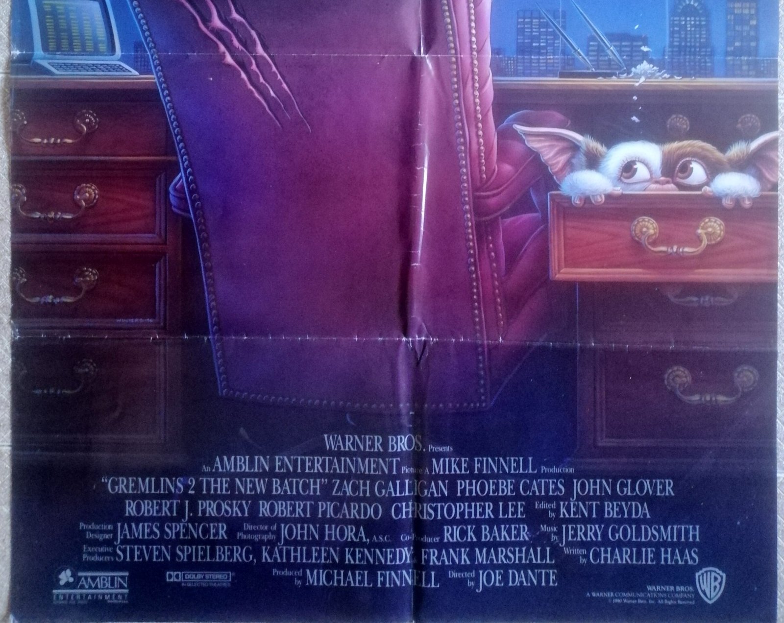 GREMLINS II US 27"x40" SS Original Rare Int'l Style Movie Poster 1990 - Image 2