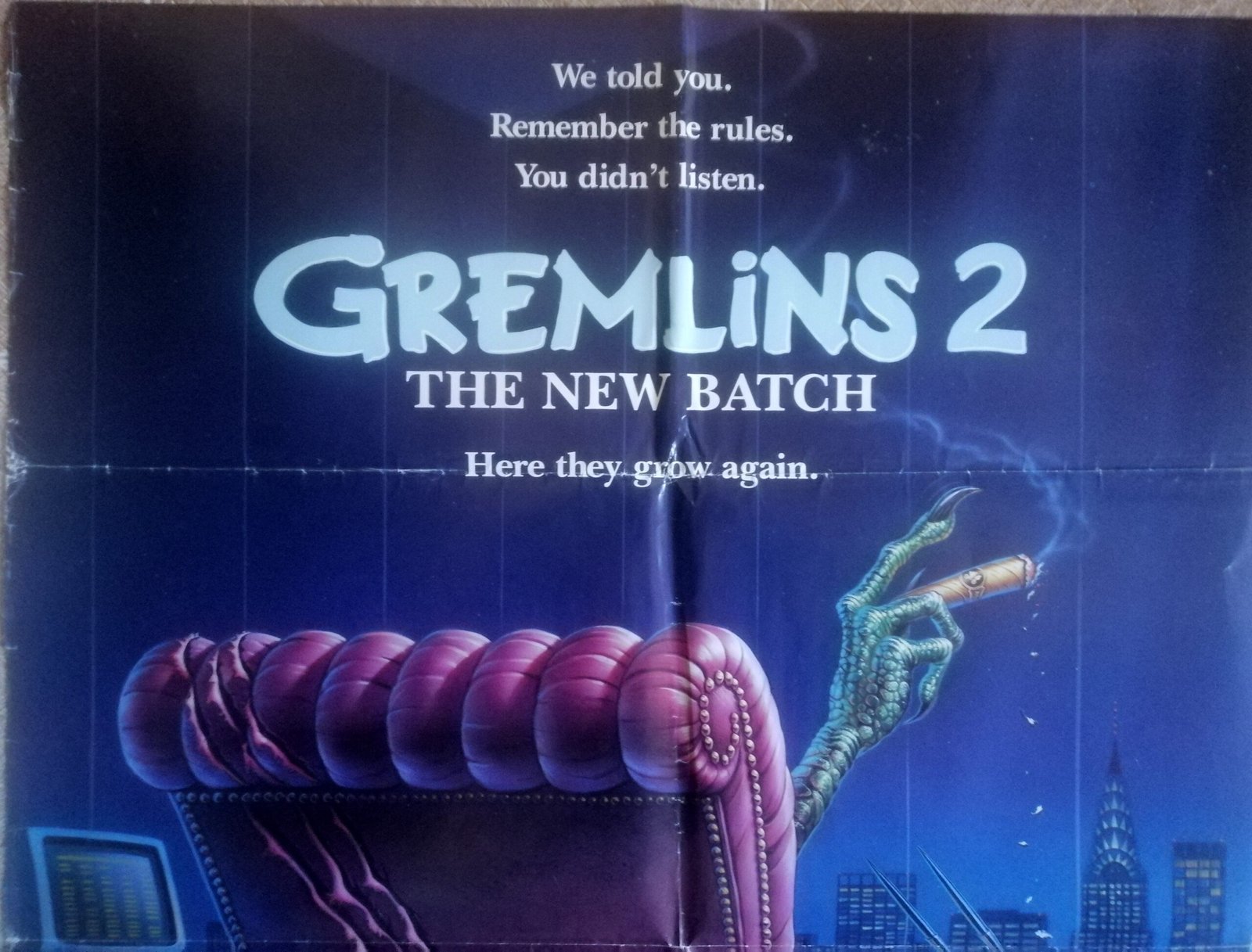 GREMLINS II US 27"x40" SS Original Rare Int'l Style Movie Poster 1990 - Image 3